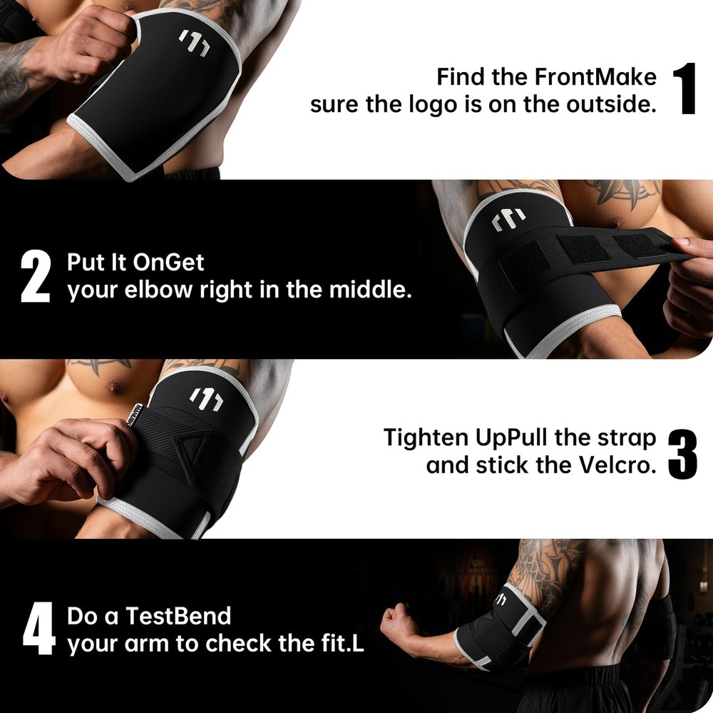 MANUEKLEAR Adjustable Compression Elbow S(10.23-11.02 IN), Obsidian Black