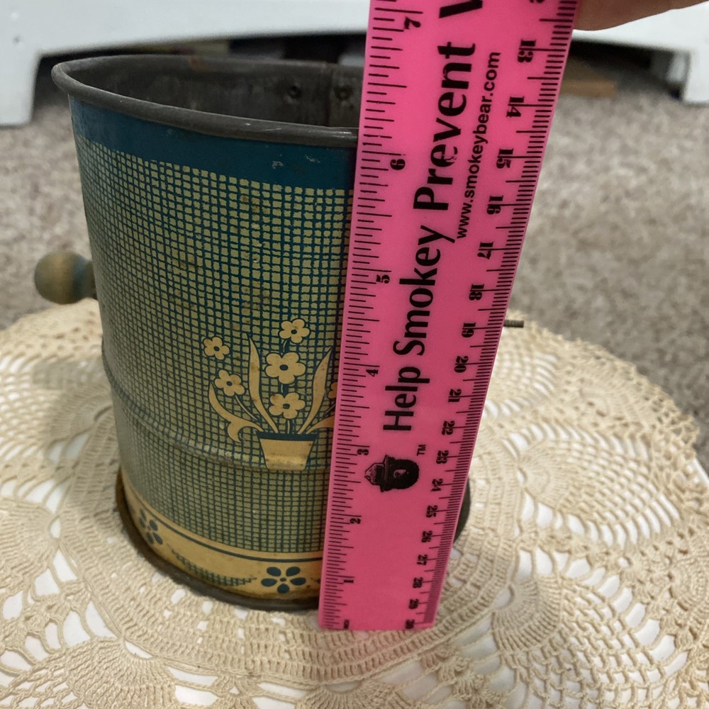 Vintage Bluish Flour Sifter Kitchen Granny Core
