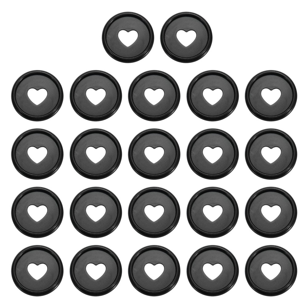 24mm Book Binding Discs 22pcs Discbound Expansion Discs Heart, Black