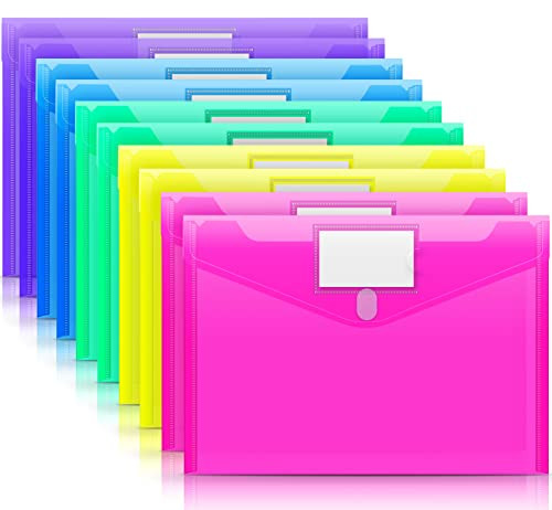 10 Pack Plastic Envelopes Poly Envelopes, Clear Document Folders File Folders