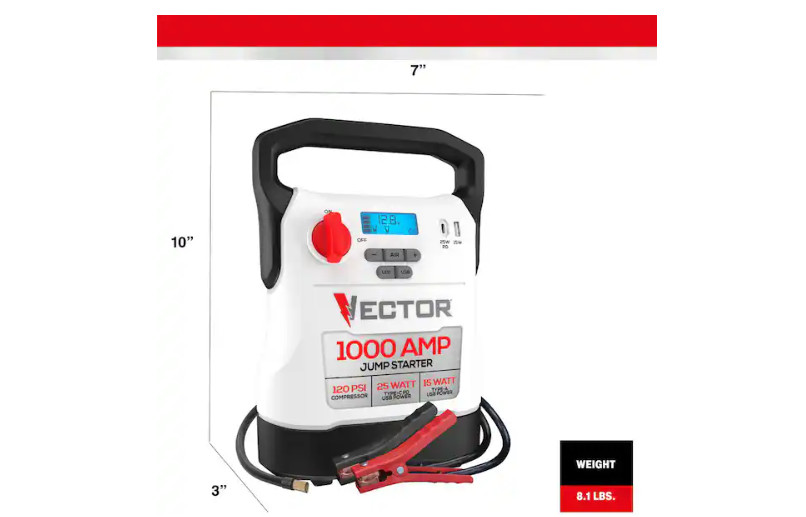 VECTOR 1000 Amp Jump Starter, Compressor, USB Power