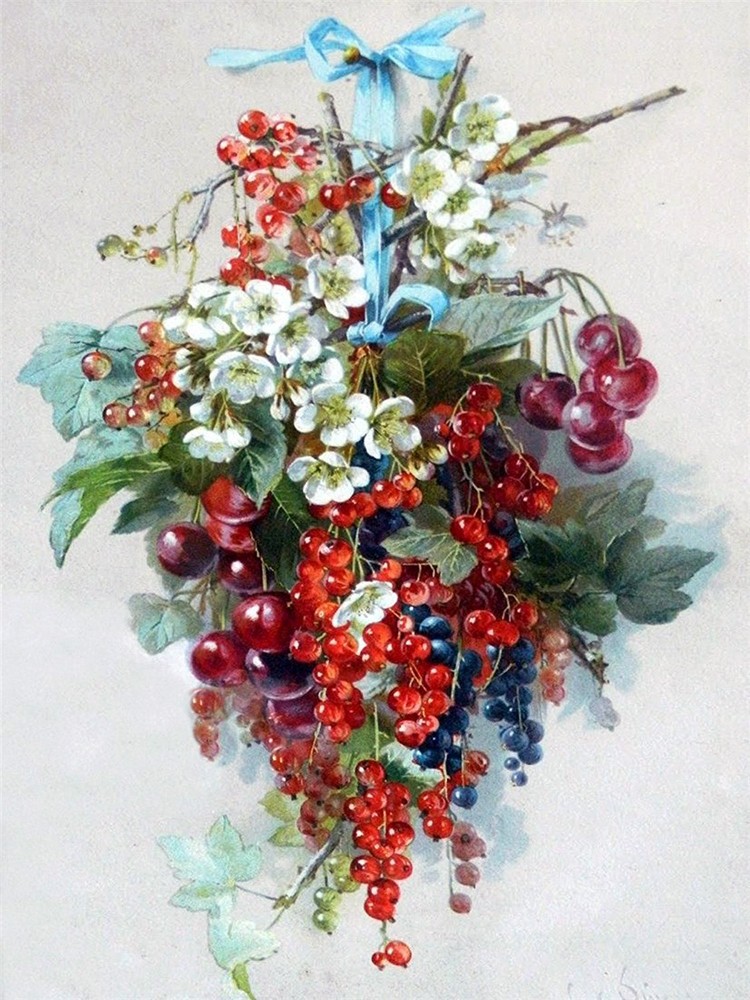 Still life with berries fruit Tile Mural Kitchen Wall Backsplash Marble Ceramic
