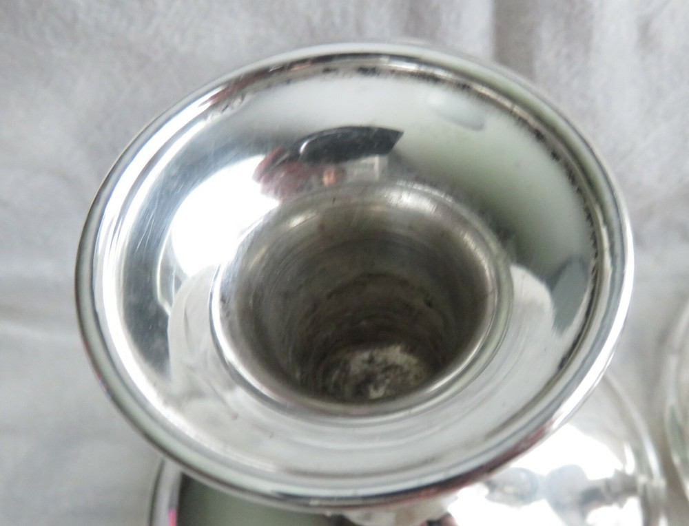 PAIR VINTAGE FRIEDMAN SILVER CO. SILVER PLATED CANDLE HOLDERS