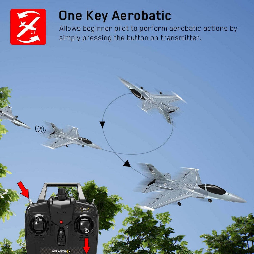 RC Trainer Airplane F-16 Fighting Falcon with Xpilot Stabilization System 4CH US