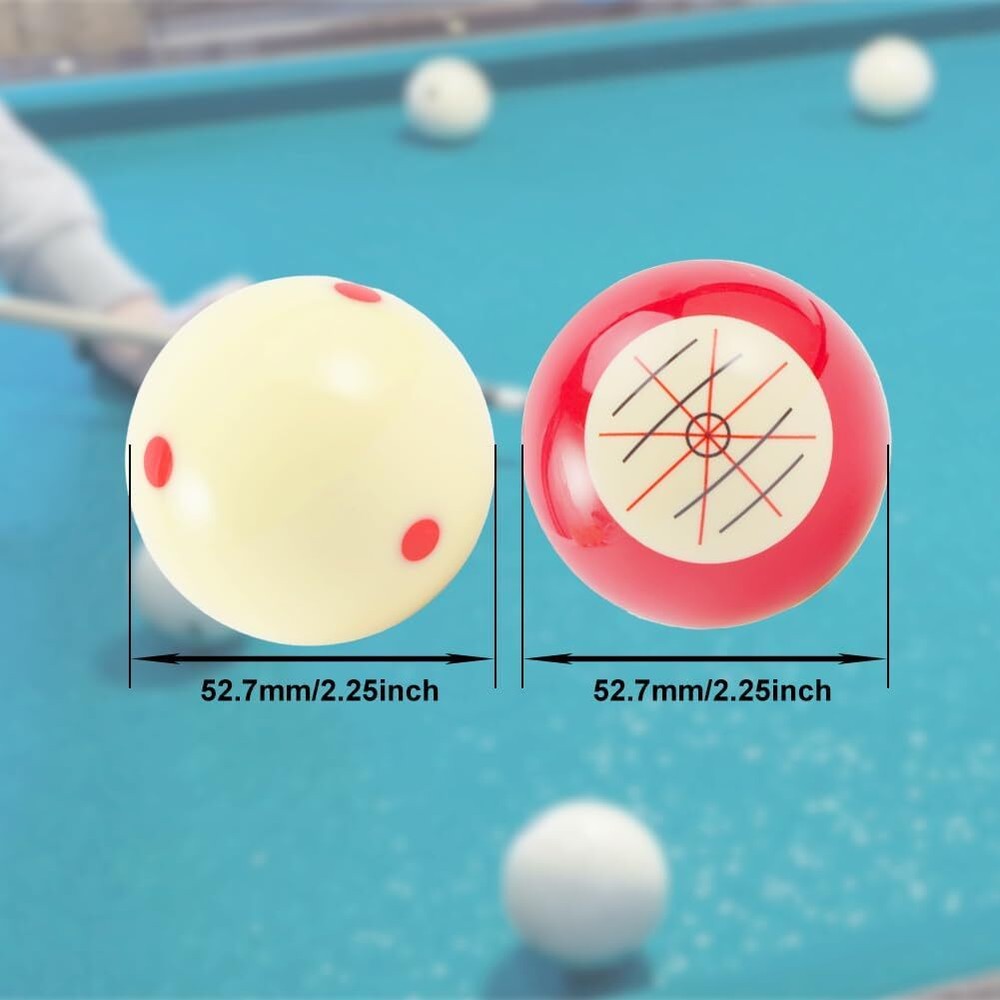 2Pcs Billiards Cue Ball Practice Training Professional Red+white