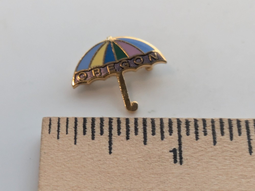 Multicolor Oregon Umbrella Lapel Pin