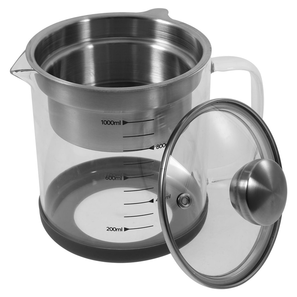 Soy Milk Filter Pot with Fine Mesh Strainer 32Oz Glass Container for Kitchen ...