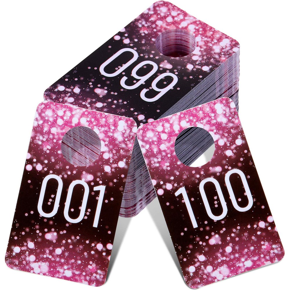 100 Pieces Live Plastic Number Tags Consecutive Reusable Normal and Mirrored ...