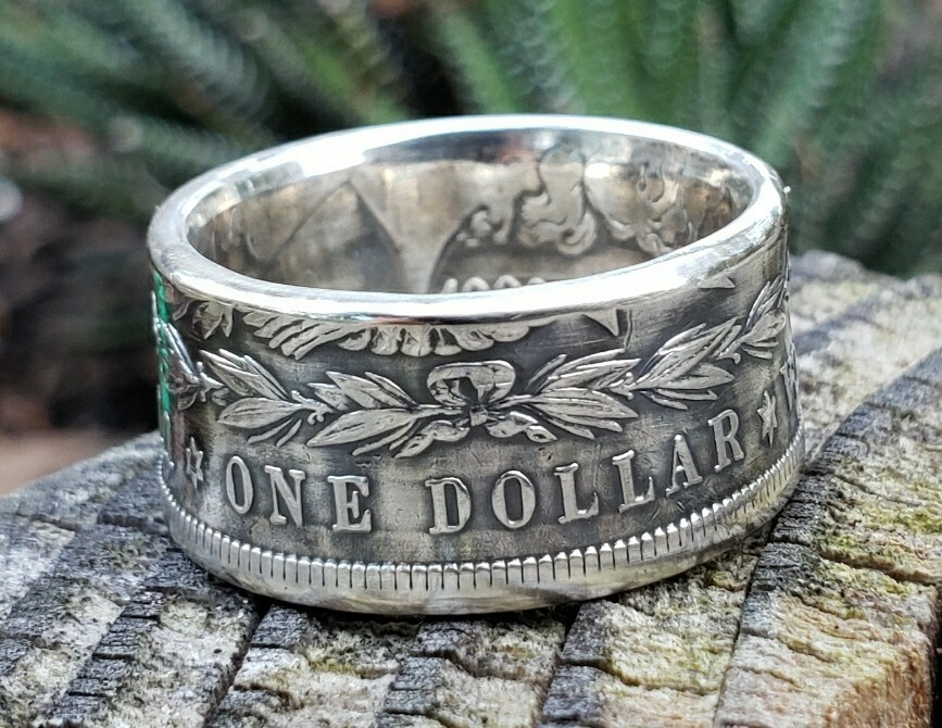 Real Silver Dollar Coin Ring size 13