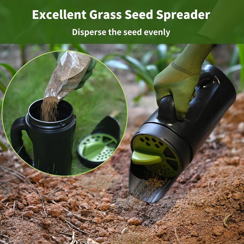 Durable Handheld Spreader with Multiple Openings for All- Gardening Use