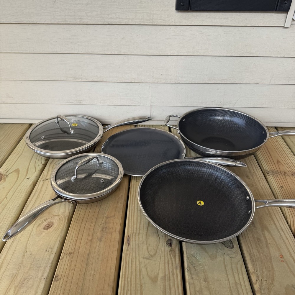 Hexclad Hybrid Cookware 7 Piece Set Preowned Great Condition
