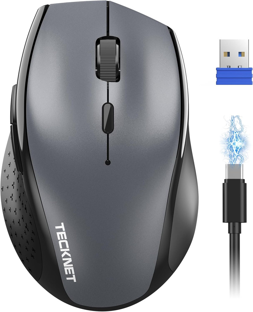 TECKNET Wireless Mouse Rechargeable,Mouse for Laptop Computer,2.4G USB Computer