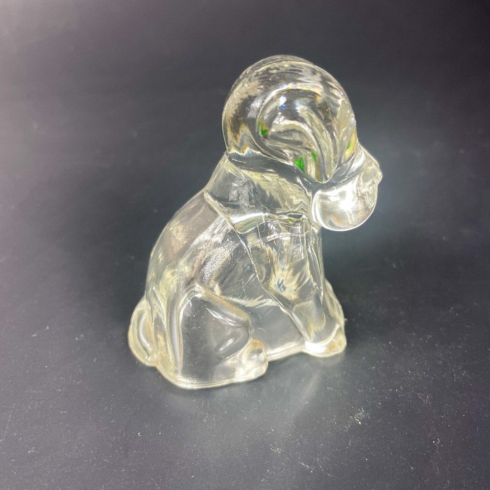 Federal Glass Clear Mopey Dog Candy Container