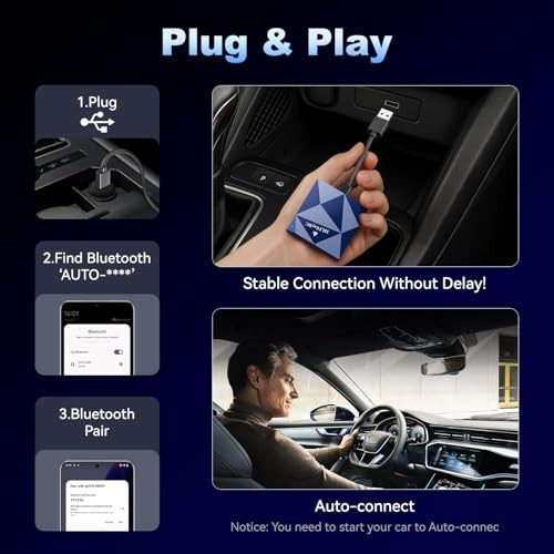 Android Auto Wireless Adapter for Factory Wired Android Auto Cars from 2016,