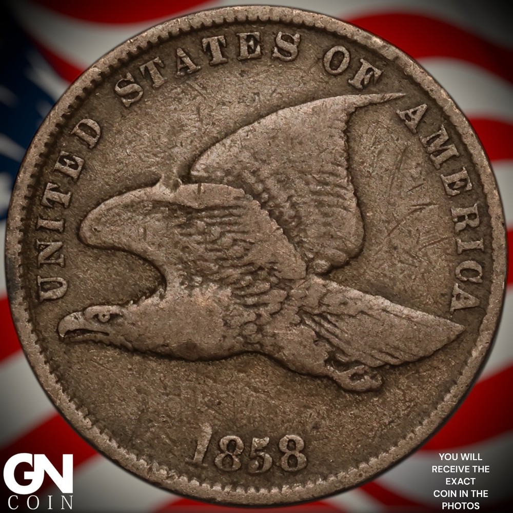1858 SMALL LETTERS Flying Eagle Cent Penny A2202