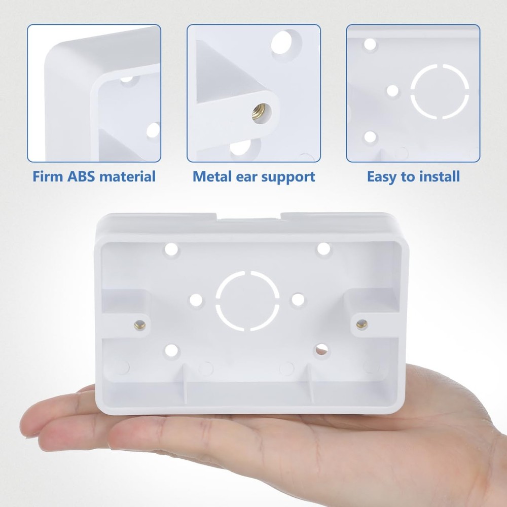 5Pcs Surface Mount Outlet Box,Surface Mount Electrical Box Plastic Junction E...