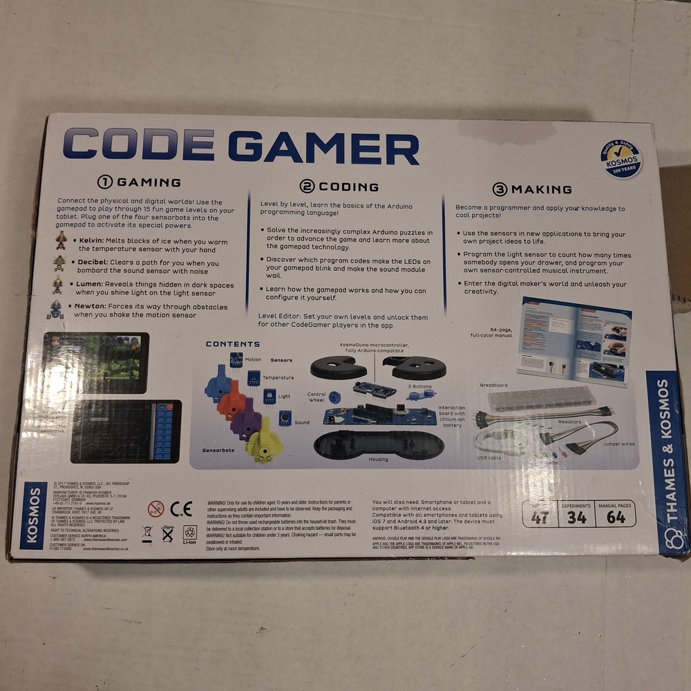 Thames & Kosmos Code Gamer with Kosmobits Arduino Coding Game and Workshop 4a