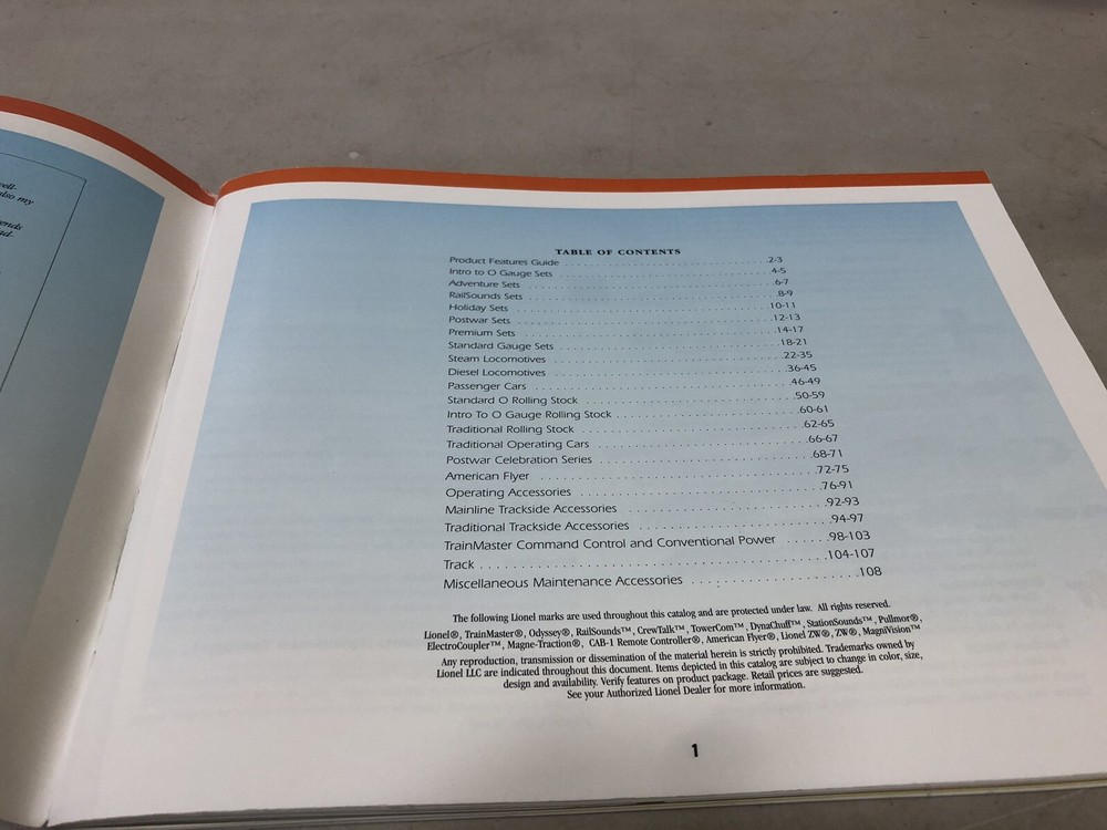 Lionel Classic Trains Catalog 2002 Volume 1