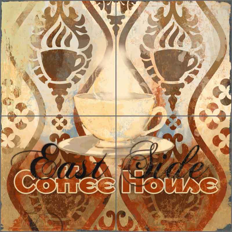 Ceramic Tile Mural Backsplash Evelia Coffee House Kitchen Art OB-ES84e