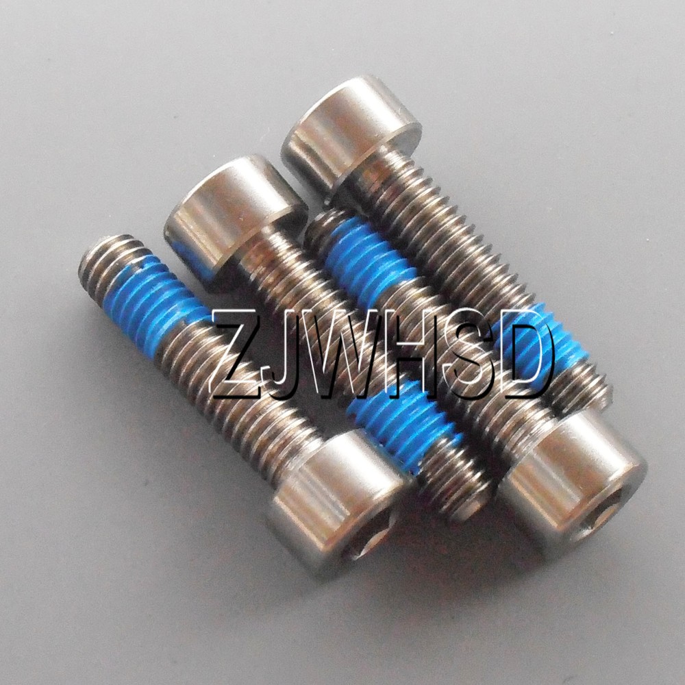4pcs M6 x 25 mm Ti Titanium Screw Bolt Allen Hex Socket Cap Head + Thread Locker