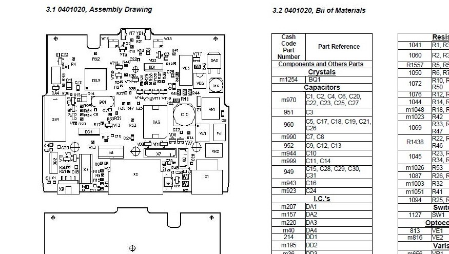 Cash Code MVU VU Bill Acceptor Note Validator MANUAL SOFT SCHEME CIRCUIT