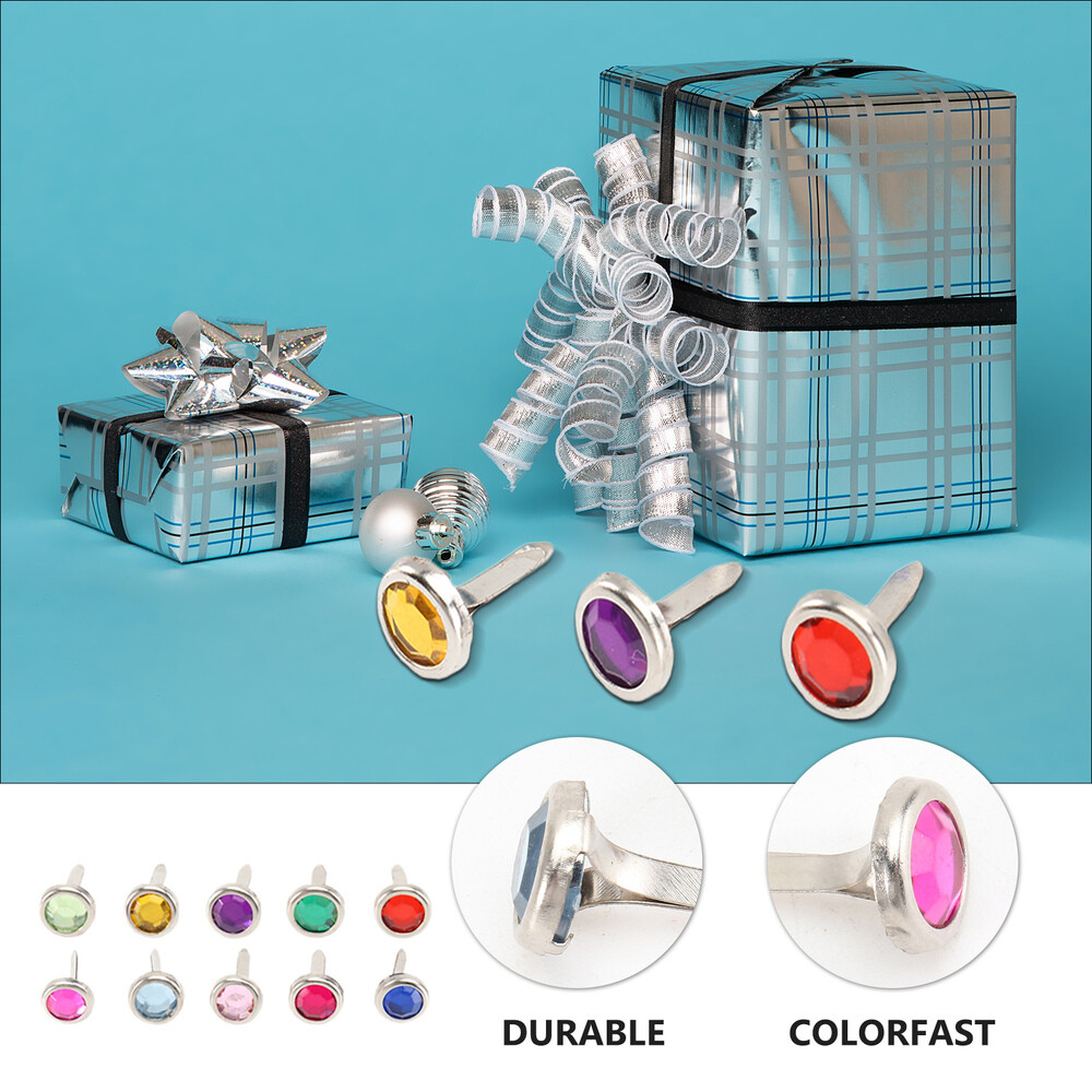 100PCS Fasteners Pastel Brads Metal Brads Scrapbooking