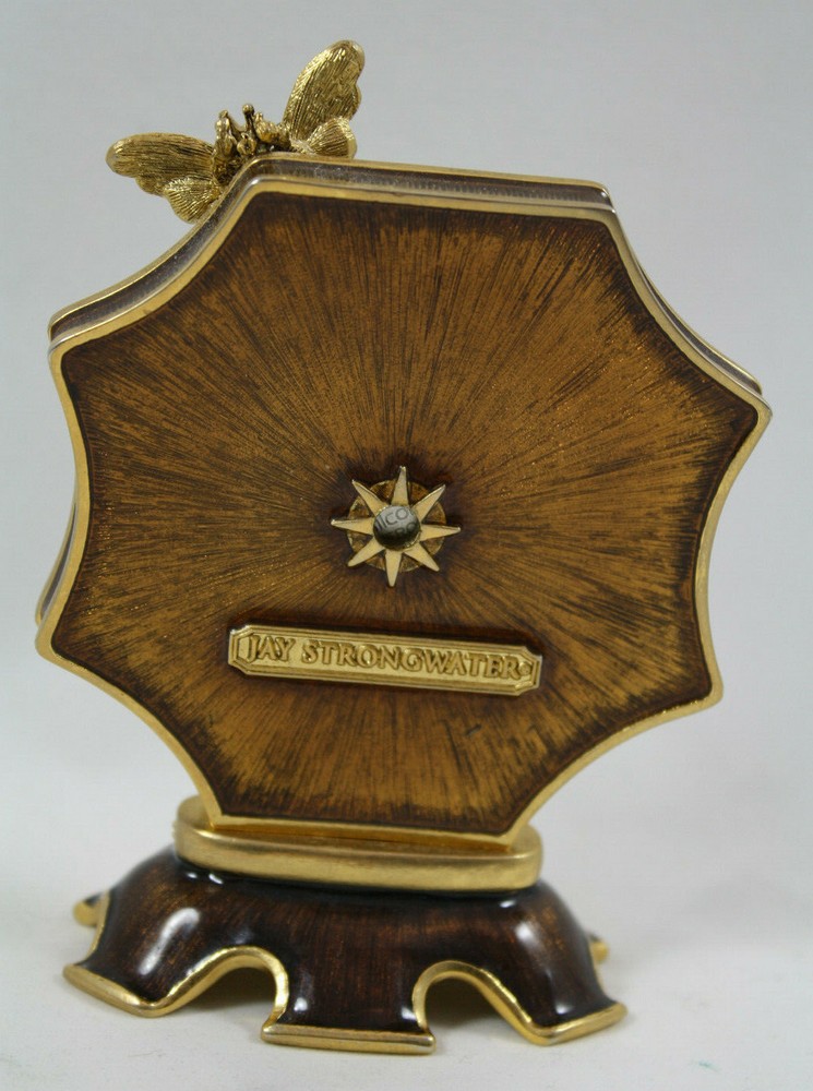 Jay Strongwater Dumont Bee Octagonal Enamel Clock