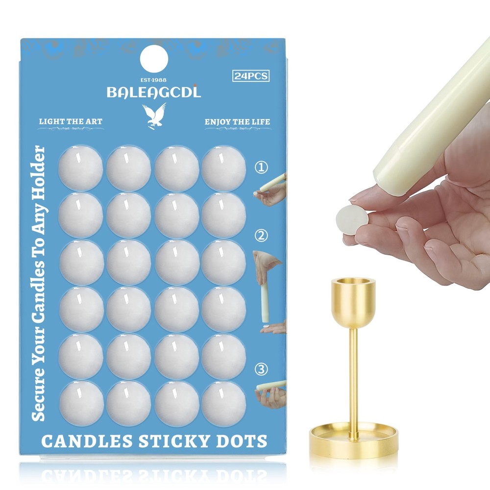 Taper Candle Sticky Dots - White Wax Adhesive - EAG-CSD-WHITE