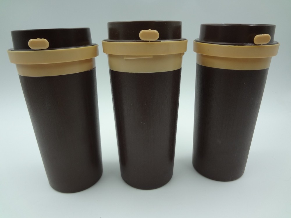 Vintage Retro Brown Commuter Plastic Coffee Cup 1970's