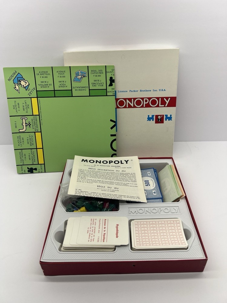 1961 Miro Company French Monopoly - Open Box - Complete