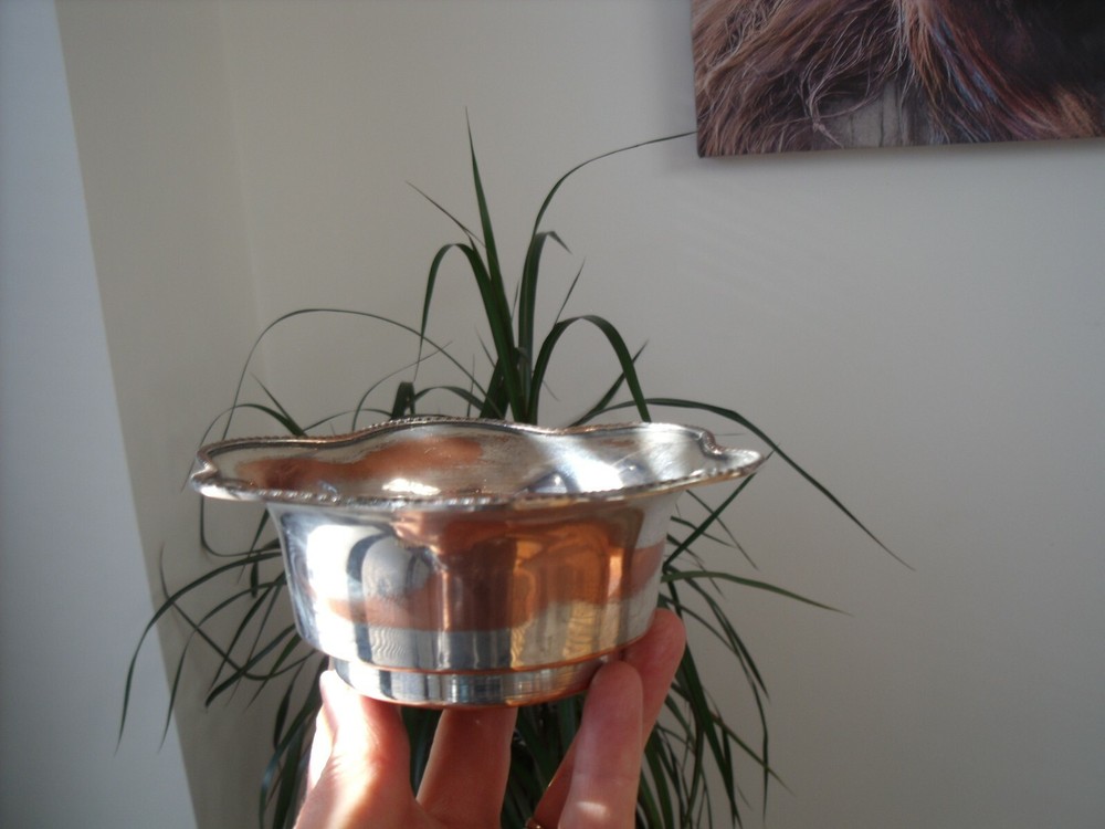 Antique Silver plated Bon Bon Dish with Rope Pattern Rim.