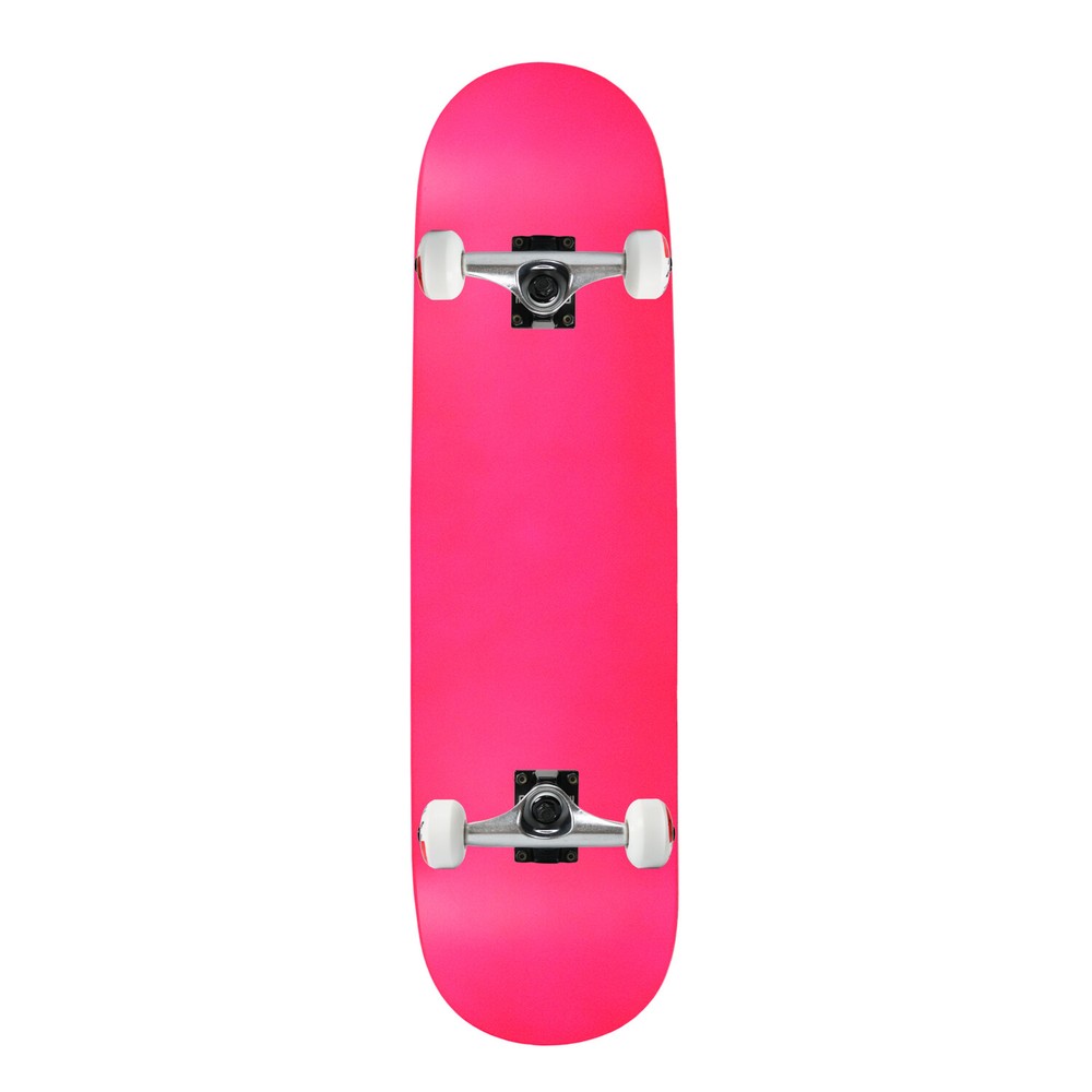 Moose Complete Skateboard Neon Pink 7.75" Silver/White Assembled