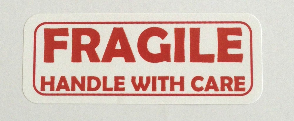 "FRAGILE-Handle w/Care" Labels -  1" x 2 5/8" - ( 600 Total )