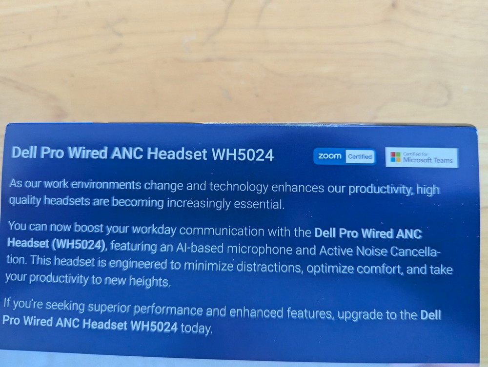 DELL PRO WIRED ANC HEADSET WH5024