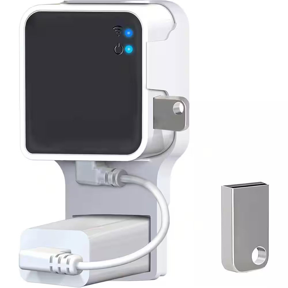 256 GB USB Flash Drive and Wall Mount with Short Cable – Declutter, save Space,