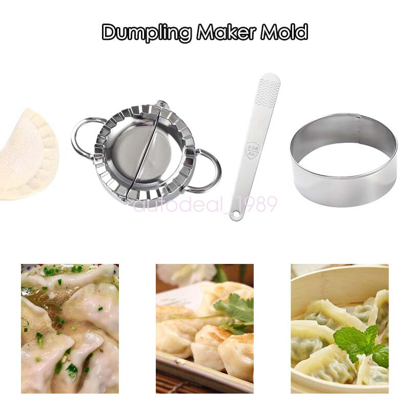 3pcs Dumpling Mould Press Cutter Mold Spoon Kit for Making Calzone Empanadas Pie