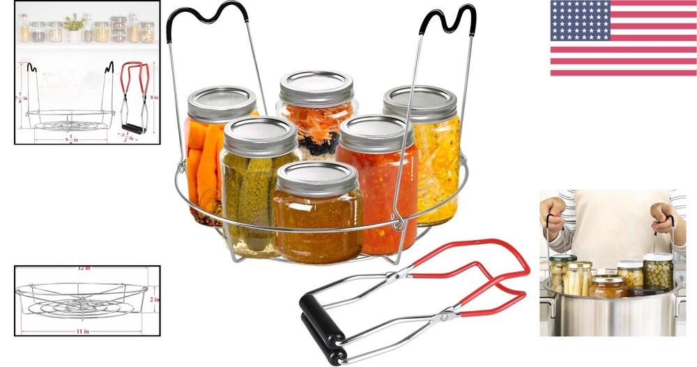 Multi-Functional Canning Rack with Expandable Features and Silicone Grips
