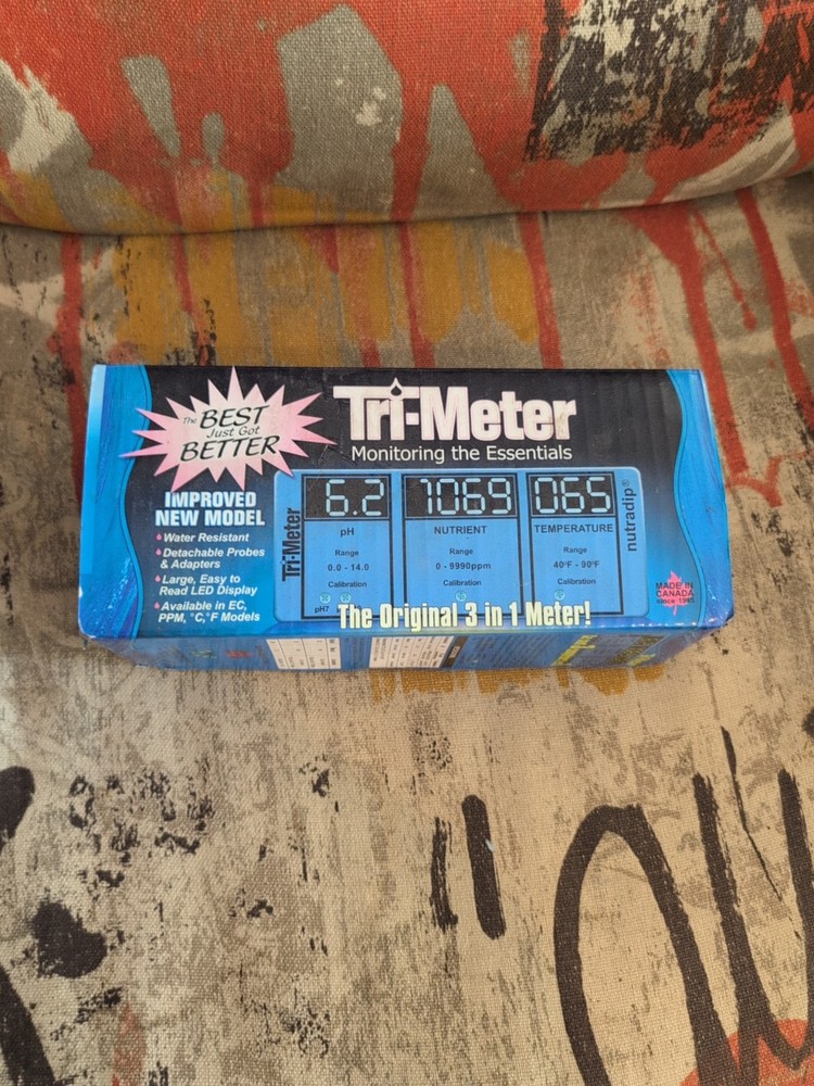 Tri-Meter Nutradip Original 3 In 1 Meter TRI-CMS-204 w/ Nutrient Probe + PH