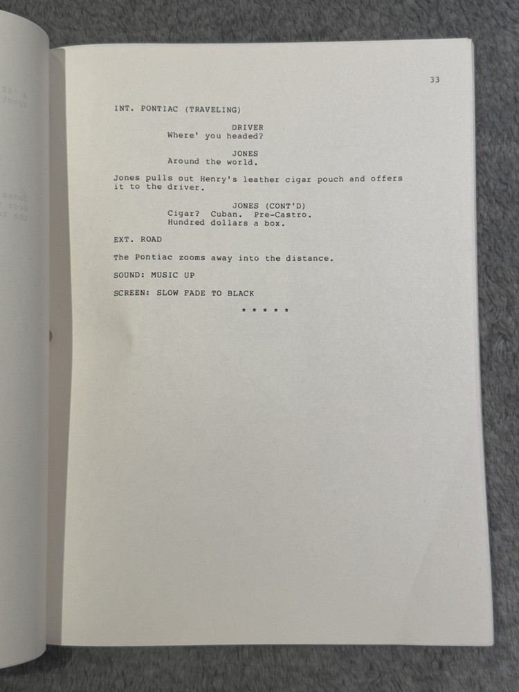 1987 "SOMETIMES JONES & THE ROAD " by Larry Hankin SCRIPT