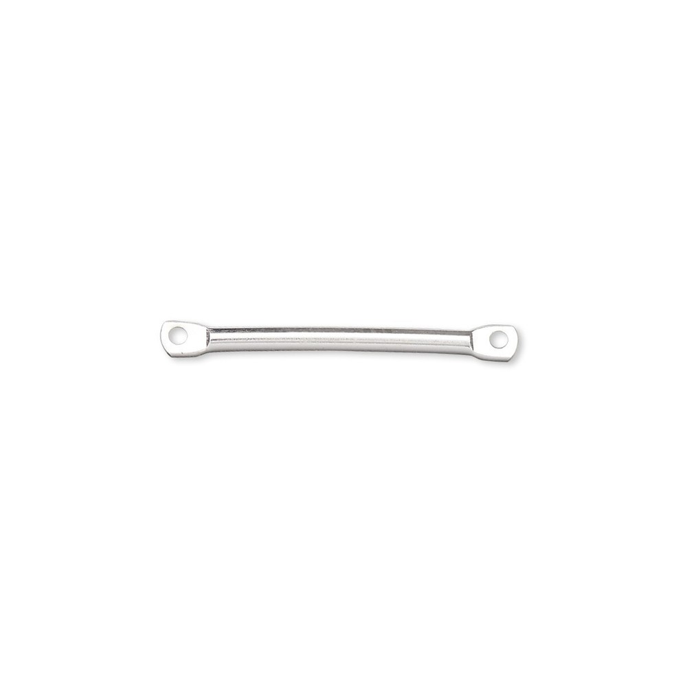 Link, 100 Silver Plated Brass 17x2mm Link Connectors with Flat End Bar