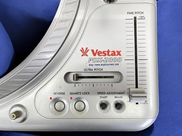 Vestax PDX-2000 Direct Drive DJ Turntable Record Player Silver Tested Working