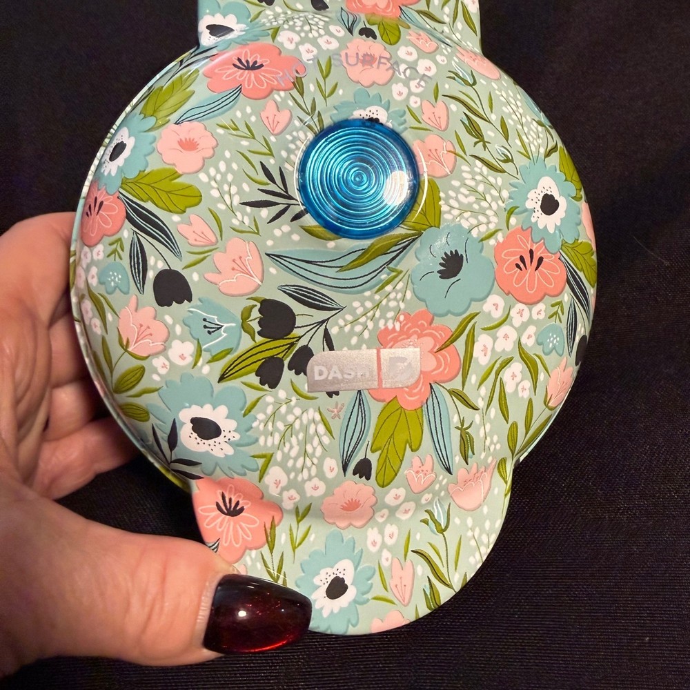 Dash Mini Waffle Maker Floral Compact 4" Maker Cute Kitchen EUC