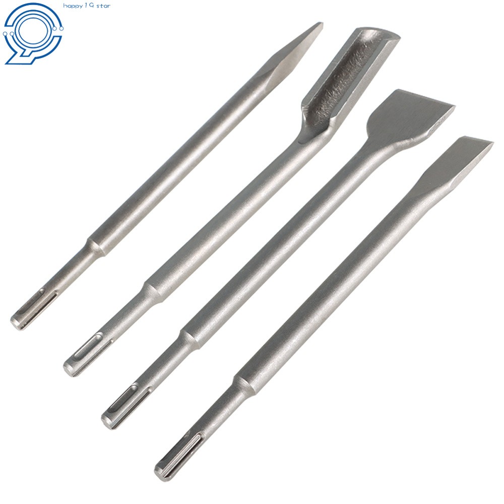 4 Pcs SDS Plus Chisel Bits Flat Chisel Grooving Chisel Point Chisel High Quality