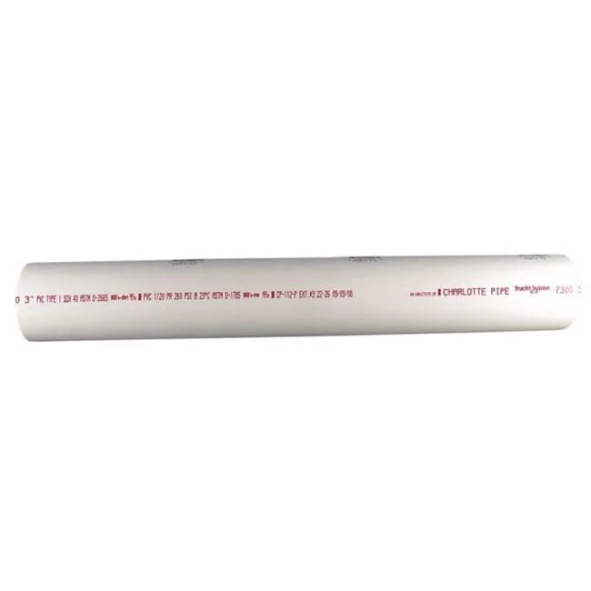 Charlotte Pipe & Foundry PVC073000200 PVC Schedule 40 Solid Pipe 3 in. x 2 ft.