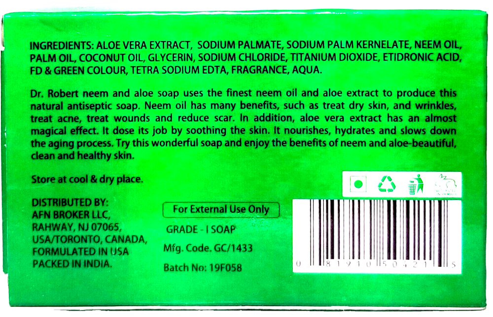 Dr. Robert Original antibacterial Neem & Aloe soap - 4 pack
