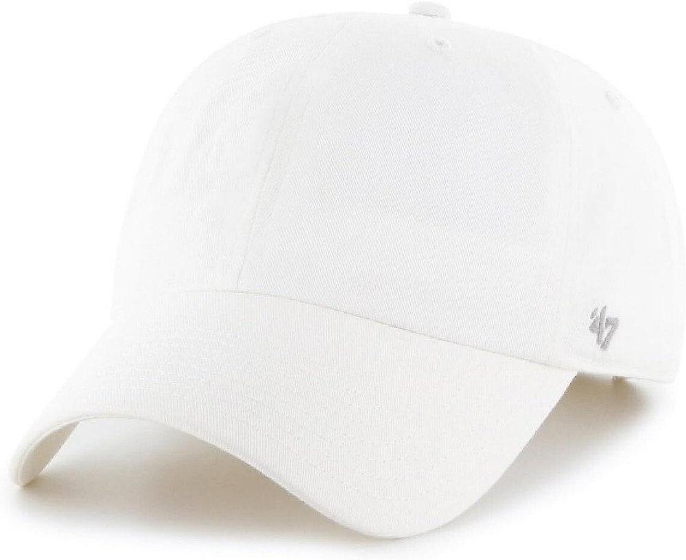 '47 Blank Classic Clean Up Cap, Adjustable Plain Baseball Hat One Size, White