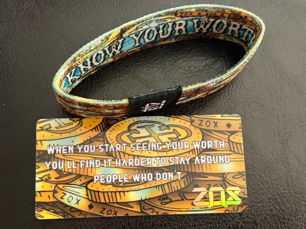 Know Your Worth Zox Strap Reversible Wristband NEW