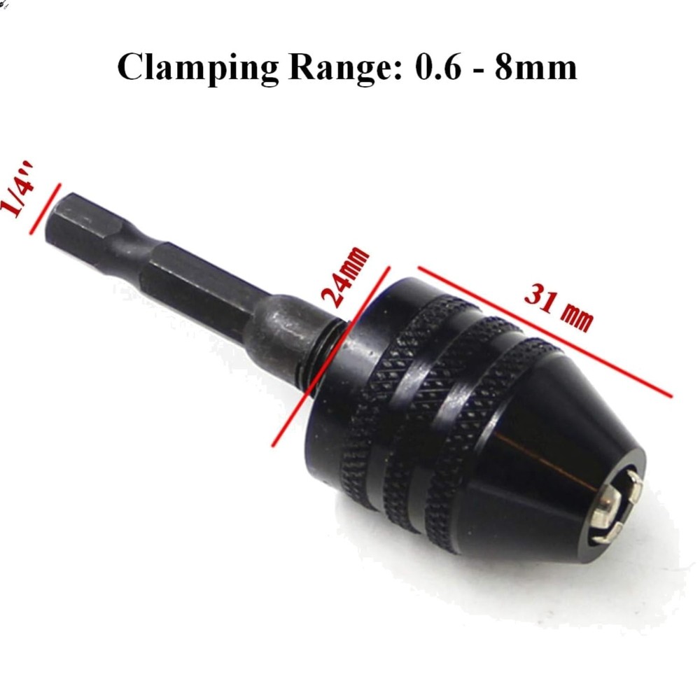 Drill Chuck Adapter - 2Pcs Drill Chuck for Impact Driver, Drill Bit Adapter K...