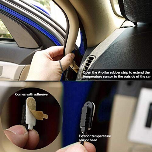 Car Thermometer LCD Digital Clock - 12-24V Multifunctional Temperature