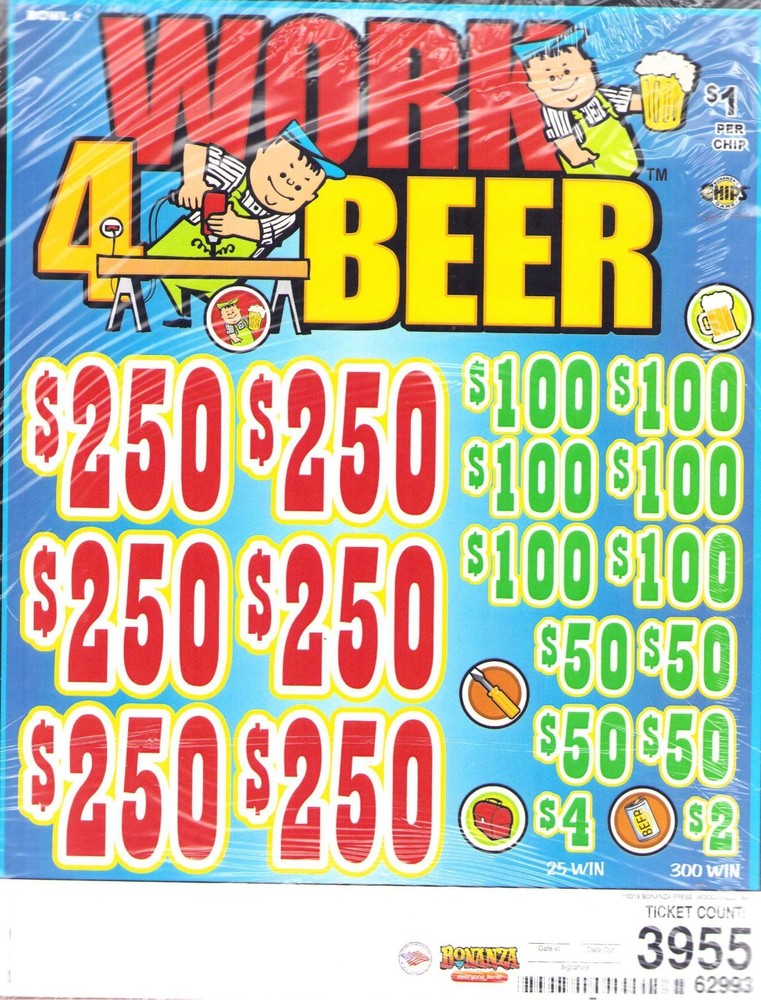Pull Tickets - Chip Tickets - Work for Beer - 3,955 ct